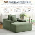 thumbnail image 3 of Muumblus Indoor Chaise Lounge Chair with Cup Holders, No Assembly Required, 67"D Oversized Deep Seat Cloud Couch, Corduroy Boneless Sleeper Sofa Bed for Livng Room, Green, 3 of 11