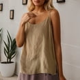 thumbnail image 2 of Camisole Tops for Women Lightweight Cotton Linen Loose Fit Casual Plain Spaghetti Strap Cami Tank Top Summer Outfits, 2 of 4