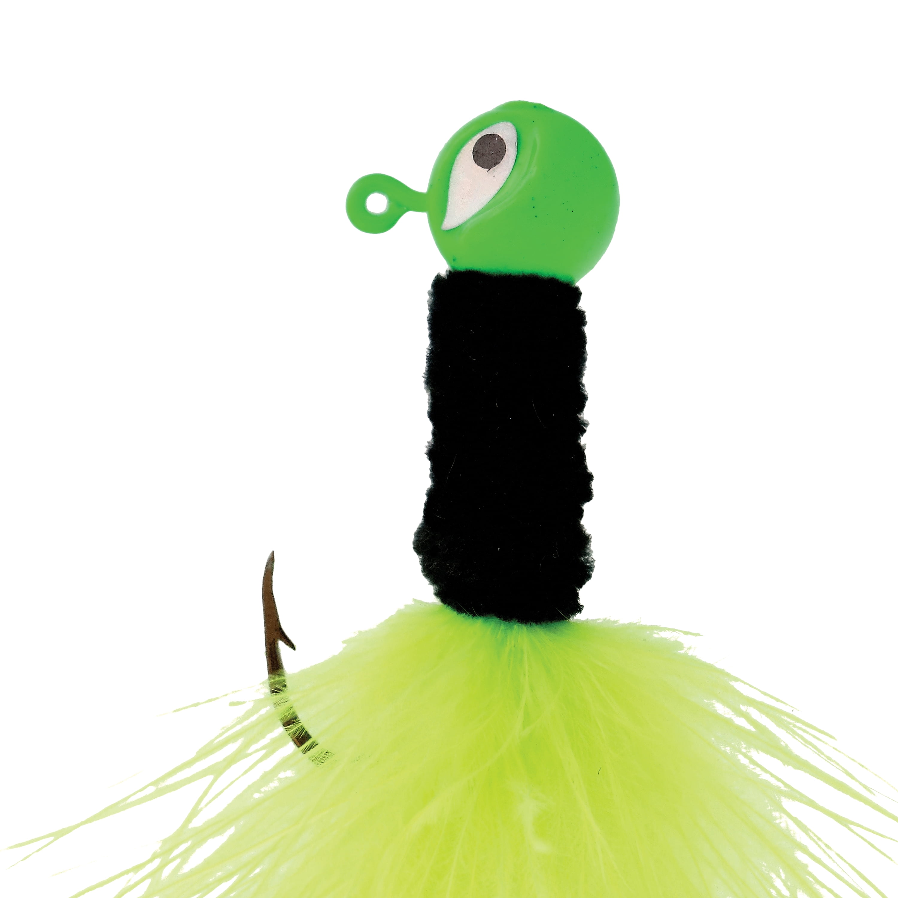 Eagle Claw Marabou Pro-V Crappie Jig –1/16 oz - Chartreuse/Black