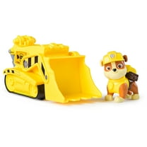 PAW Patrol Bulldozer Vehicle with Collectible Rubble Figure, Sustainably Minded Toys for Kids Ages 3 