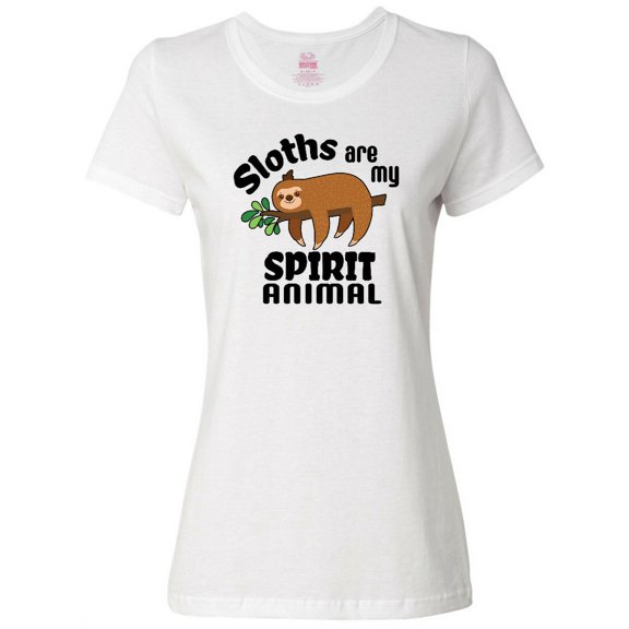 Inktastic Sloths Are My Spirit Animal with Cute Sloth Illustration Women's T-Shirt