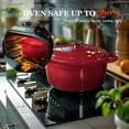 thumbnail image 4 of Overmont Enameled Cast Iron Dutch Oven - 5.5QT Pot with Lid, Cookbook & Potholders, for Braising, Roasting, Dishes, Kitchen - Red, 4 of 8