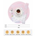 thumbnail image 6 of 15 Inch Round Placemats Set of 6, Happy Easter Bunny Non Slip Heat Insulation PP Table Mats, Rabbit Butterfly Spring Flowers Pink Washable Place Mats for Kitchen Dining Party Table Decor, 6 of 7