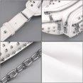 thumbnail image 3 of UTO Fanny Packs Waist Packs for Women Rivets Crossbody Belt Bag Vegan Leather Fashion Purse for Hiking Running Outdoor Sports(White), 3 of 8
