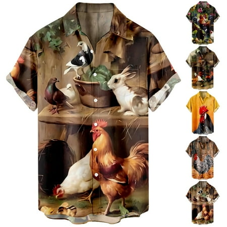 

Youth Adult Button Up Tops Shirt Funny Party Clothing Up to 8XL