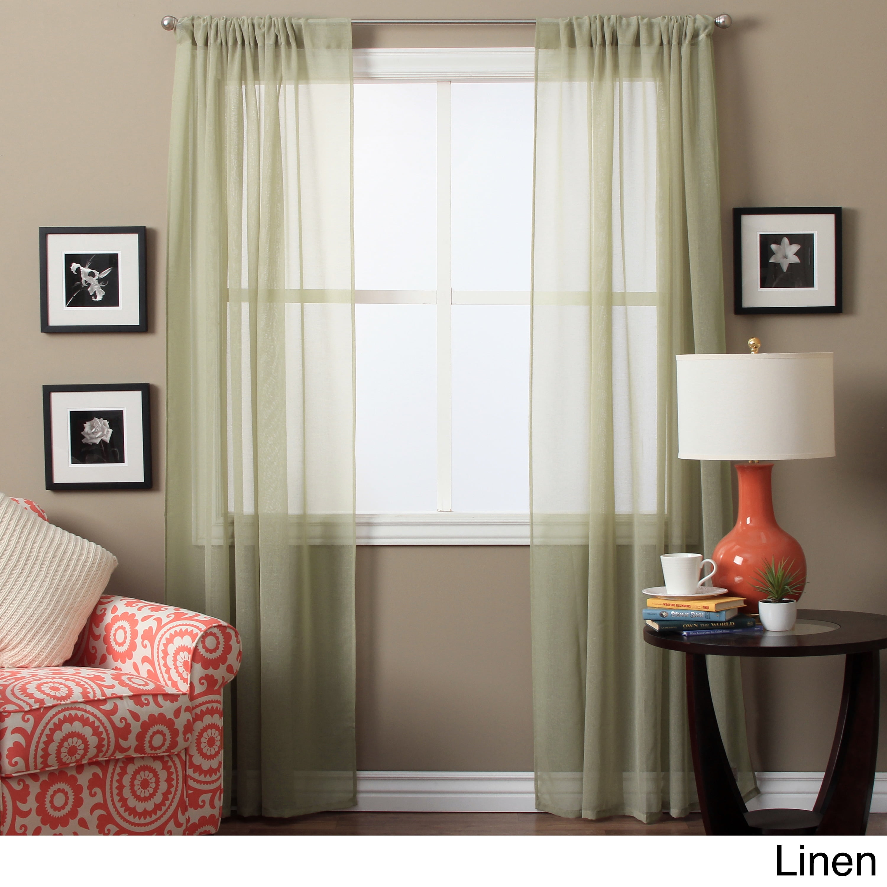 Lucerne 72 Inch Sheer Curtain Panel Pair Linen Com