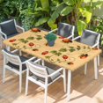 thumbnail image 2 of Ladybugs Eucalyptus Table Cloths for 5 Foot Rectangle Tables, Spring Botanical Leaves Yellow Patio Waterproof Elastic Fitted Tablecloths, Washable Rectangular Table Cover for Camping, 2 of 8