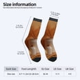 thumbnail image 4 of Four Seasons Universal Socks (2 Pairs) - Artistic Beige Pot & Golden Lid Design Unisex Trendy Mixed Color Socks with Leaf Patterns Stylish Black Toe Cuffs, 4 of 5