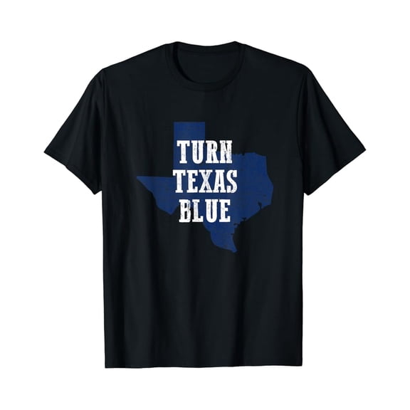 Turn Texas Blue Distressed Vintage Graphic T Shirt