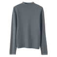 thumbnail image 4 of ASFGIMUJ Women Casual Solid Color Bottoming Shirt Slim High Collar Knitted Long Sleeved Top, 4 of 4