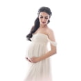 thumbnail image 2 of Vestido de maternidad Qarigey fuera del hombro Maxi Blanco, 2 of 6