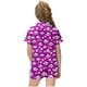 thumbnail image 4 of Odeerbi 2-12 Años Pijama de Satén de Verano Para Niña Con Solapa de Muesca, Camisas de Manga Corta, Pantalón Corto, Estampado de San Valentín, Ropa de Dormir, 4 of 6