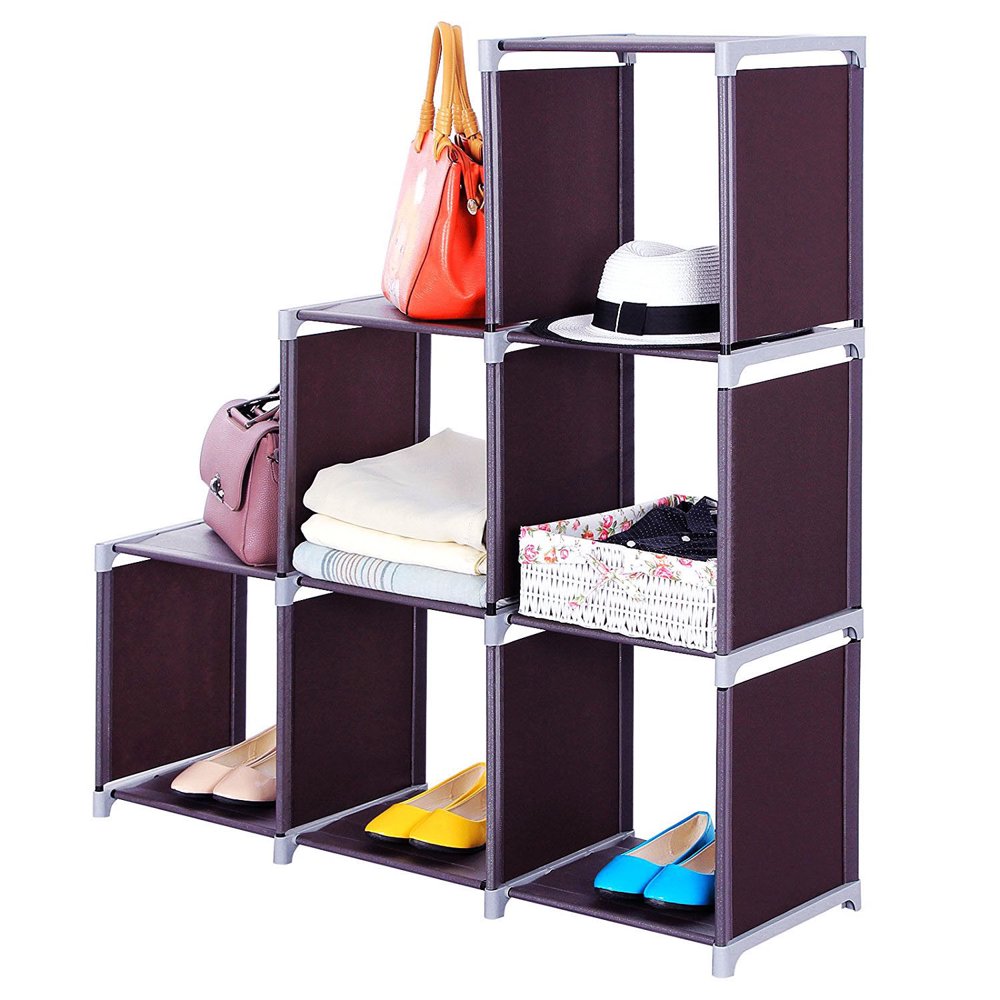 Zimtown 3 Tier Storage Cube Closet Organizer Shelf 6 Cube