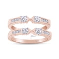 thumbnail image 2 of 1/2 Carat Round Cut Lab Created Moissanite Diamond Enhancer Guard For Engagement Wedding Ring In 14K Rose Gold Plated 925 Sterling Silver (Color : G-H, Clarity : VVS1, 0.50 Cttw) Size - 8.5, 2 of 7