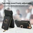 thumbnail image 4 of Compatible for iPhone XS Max Zipper Wallet Case with Card Holder, Rotation Ring Kickstand Case, PU Leather Card Slots RFID Blocking Protection Phone Case Shockproof Cover, Black, 4 of 10