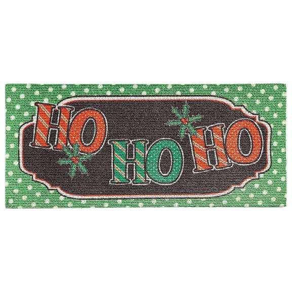 Evergreen Ho Ho Ho Sassafras Indoor Outdoor Switch Doormat 1'10"x10" Multicolored