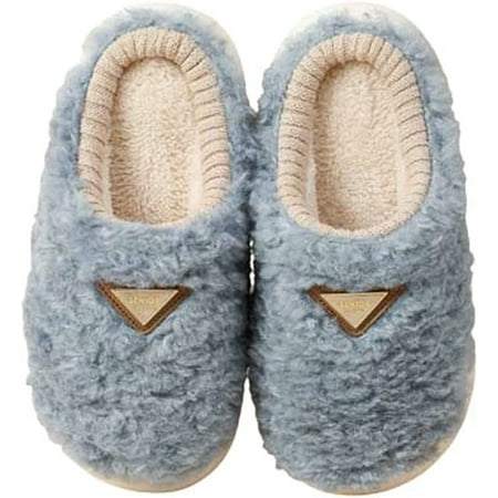 

CoCopeaunt Women Men Fluffy Faux Fur Soft Warm House Shoes Furry Plush Non-slip Memory Foam Indoor Slippers Winter Fall