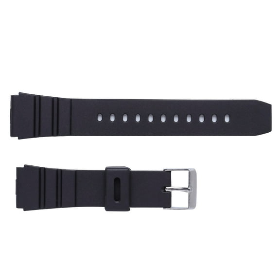 Waterproof Silicone Watch Band Durable 18mm Watch Strap Watch Wristband for Replacement (Black)