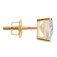 thumbnail image 3 of 14K Solid Yellow Gold Stud Earrings | Heart Cut Cubic Zirconia | Screw Back Posts | 1.5 CTW | With Gift Box, 3 of 9