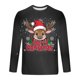 thumbnail image 4 of Blusas y camisas de manga larga con cuello redondo para hombre, estilo casual, cuello redondo, manga larga, camiseta con estampado navideño, blusa de poliéster para hombre., 4 of 5