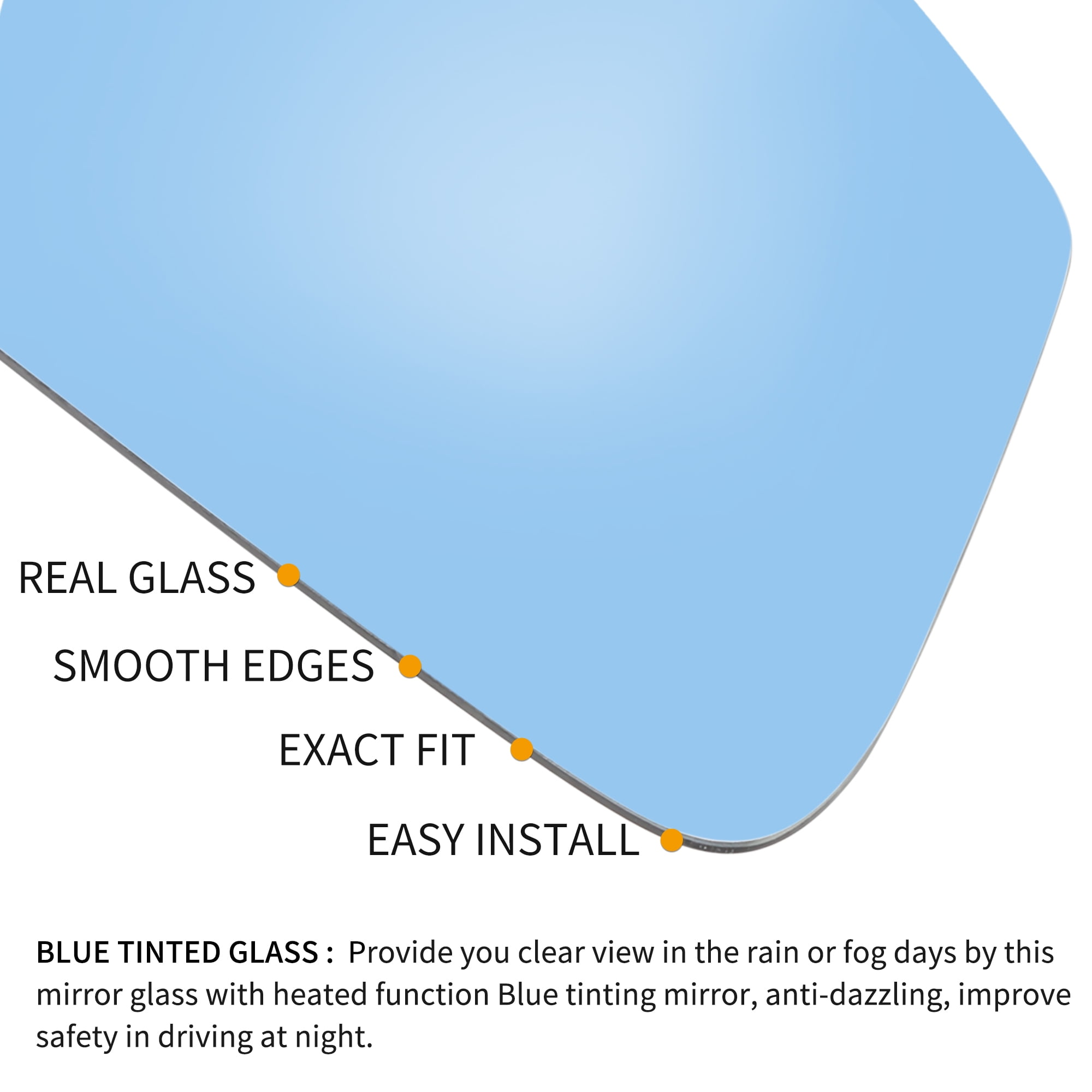Unique Bargains Right Mirror Glass Heated Backing Plate