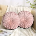 thumbnail image 2 of 2 PCS Pumpkin Pleated Round Throw Pillows for Chair Sofa Home Decor (Pink), 2 of 10