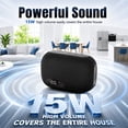thumbnail image 3 of Portable Bluetooth Speaker, IP67 Waterproof Shower Speaker with Digital Battery Display, Powerful Sound, 24H Playtime, TWS Pairing, USB/TF Card, Small Speaker for Outdoor Travel Home, Gift-Black, 3 of 8