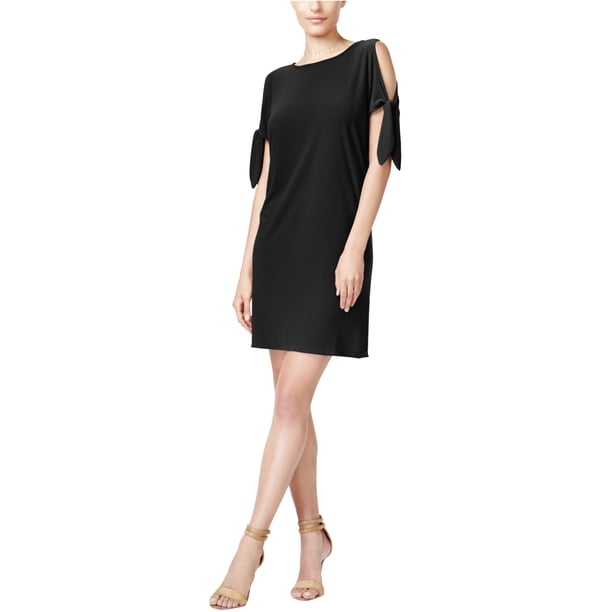 Vestido recto bar III con detalle de corbata para mujer negro extragrande