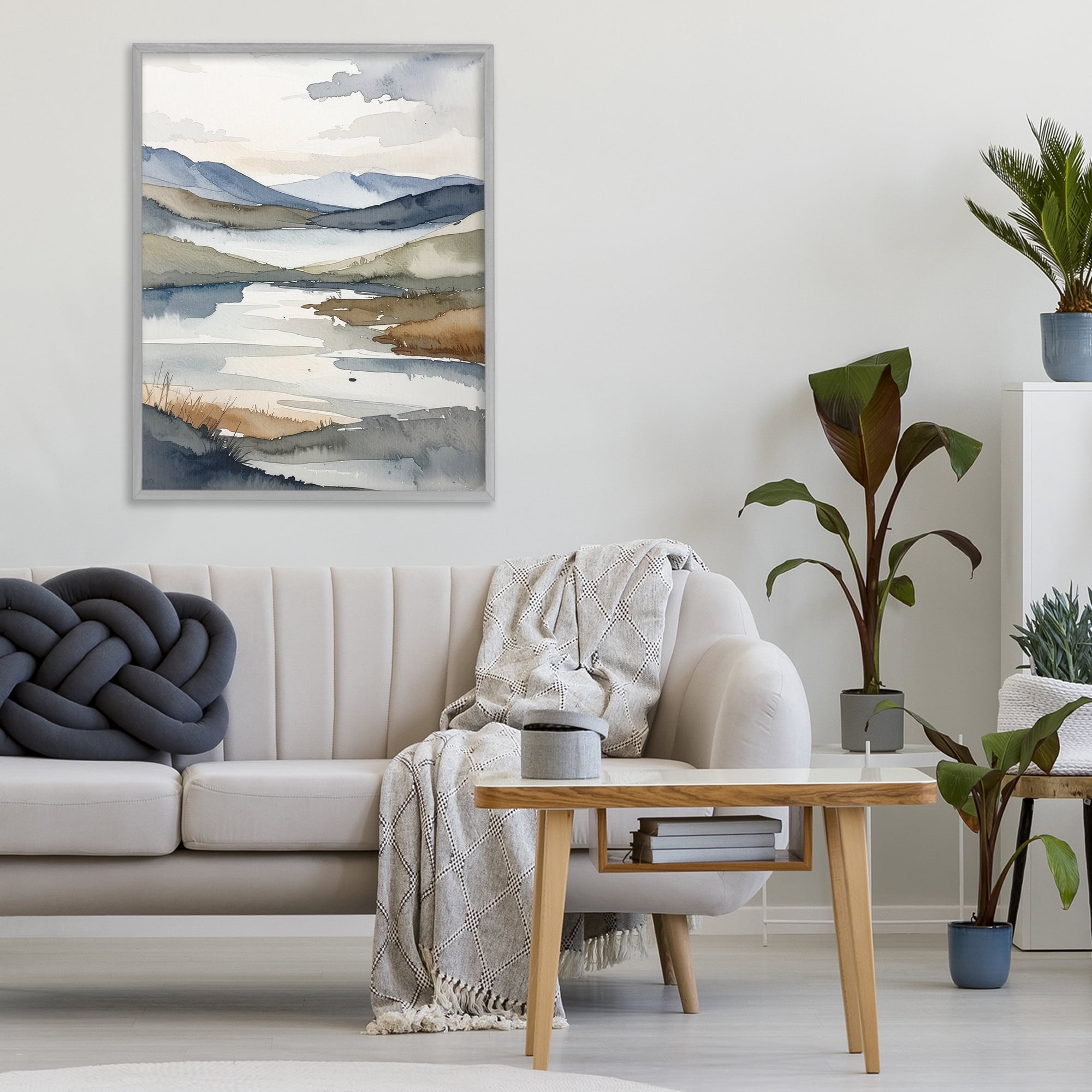 Stupell Industries Flow Of Water Pond Gray Framed Giclee Art, design by Alonza Saunders