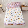 thumbnail image 4 of Manfei Cute Ghost Skull Zipper Full Size Comforter Sets with Fitted Sheet and 2 Pillowcases for Girls, Halloween Pumpkin Zipper Bedding Set, Purple, Halloween Reversible, 4-Piece, 4 of 6