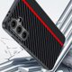 thumbnail image 4 of For Samsung Galaxy S24 Case Leather PC Hard Phone Cover Carbon Fiber Texture - Black Yellow, 4 of 5