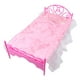 Mini-lit Rose avec Coussin Poupées Maison de Poupée Meubles de Chambre à Coucher – image 1 sur 7