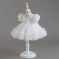 thumbnail image 5 of Girls Dresses Kids Flower Ruffle Beads Toddler Tutu Dresses Bowknot Wedding Pageant Birthday Party Princess Dress Size 2 Y-3 Y, 5 of 7