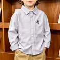 thumbnail image 5 of felwors Toddler Children's Cotton Shirts for Boys and Girls Long Sleeved Lapel Tops Baby Button Coats Casual Cartoon (Beige,2-3 Years), 5 of 7