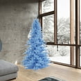 thumbnail image 4 of Vickerman 7.5' Sky Blue Fir Slim Artificial Christmas Tree, Blue  Dura-lit LED Lights, 4 of 4