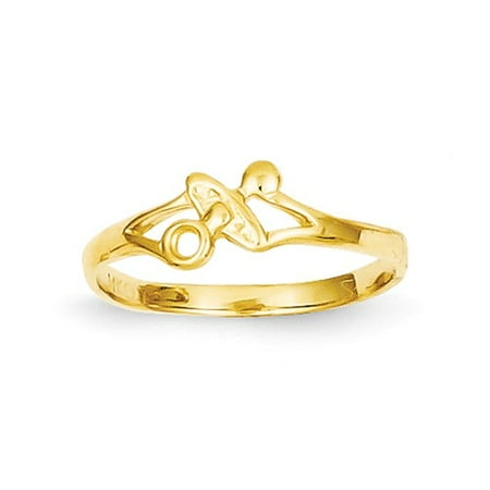 14k Yellow Gold Pacifier Baby Ring