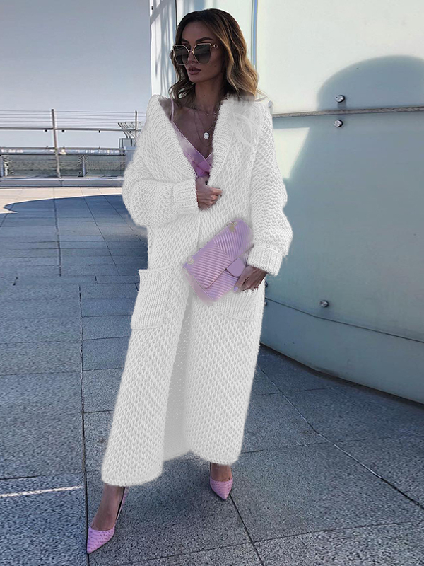 Color Sweater Pull long cardigan chaud 
