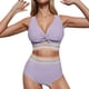 thumbnail image 2 of Traje de baño de moda para mujer, conjuntos de bikini de cintura alta, dos piezas, traje de baño con nudo recortado, traje de baño de nailon para mujer, 2 of 8