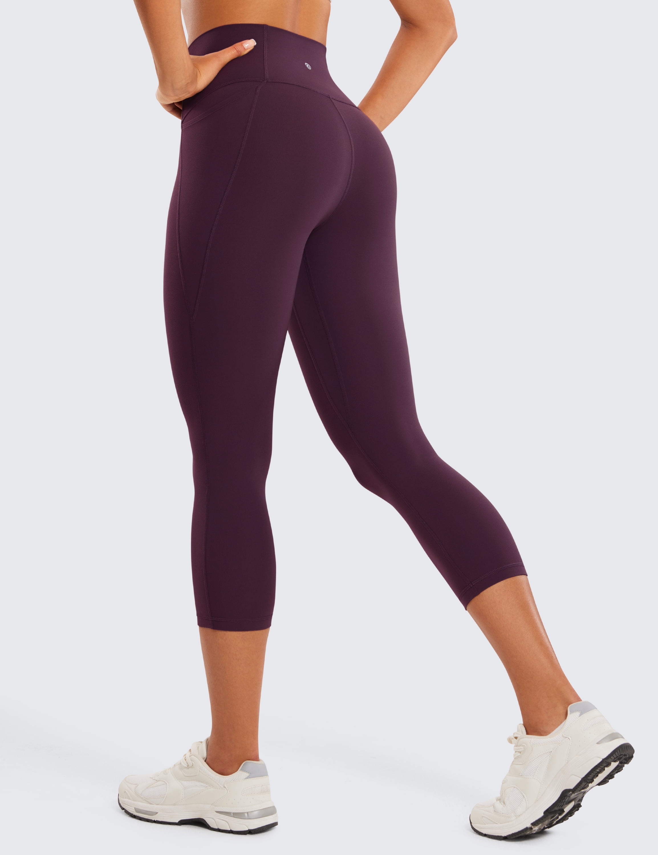 CRZ YOGA Womens Butterluxe Workout Capri Leggings with Pockets 21 Inches