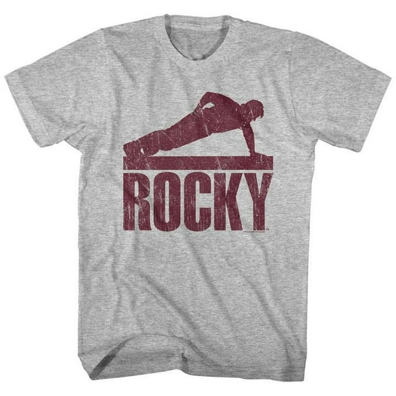 Rocky Pushup Gray Heather Adult T-Shirt 4Xl