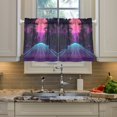 thumbnail image 2 of Yayeee Kitchen Curtains Tier Pair Light Filtering 27"x36" Rod Pocket Short Cafe Window Panel, Night Neon Road, 2 of 7