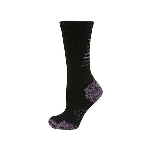 Wise Blend Ladies Crew Hiker Socks 1 Pair, Black, Women's 6-9 Shoe