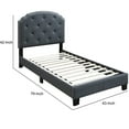 thumbnail image 6 of Benjara Twin Bed with Button Tufted Scalloped Headboard, Light Brown, 6 of 6