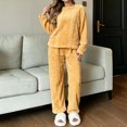 thumbnail image 2 of Gamivast Winter 2 Piece Sets for Women Fleece Long Sleeve Crewneck Top Pants Sleepwear Cozy Loungewear Winter Warm 2 Piece Sweatsuit, 2 of 7