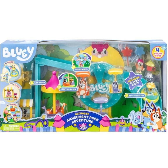 Disney Bluey Amusement Park Playset Plastic Doll Playset Toy New With Tag