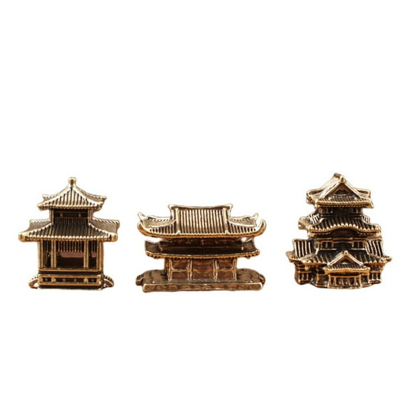 BRIGHTFUFU 3 piezas de modelo de pagoda pequeña: decoración de jardín zen, adorno asiático en miniatura para acuario, paisajismo, linterna de estilo japonés para decoración de interiores y exteriores.