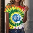 thumbnail image 2 of SWPZC Women's Tie Dye Graphic Tees Casual Short Sleeve Crewneck Tshirt Blouse Summer Dressy Comfy Loose Fit Tunic Cute Tops Woman Shirts Short Sleeve Long Sleeve T Shirts Women, 2 of 5