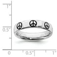 thumbnail image 5 of Sterling Silver Stackable Expressions Polished Enameled Peace Sign Ring Size 10, 5 of 5