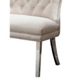 thumbnail image 3 of Banc en Velours Crème avec Assise Touffetée et Pieds en Acier Inoxydable Argenté, 3 of 3