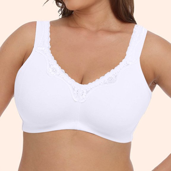 Plus Size Bra For Women Comfortable Full Coverage Lace Underwire Supportive Tshirt Bras